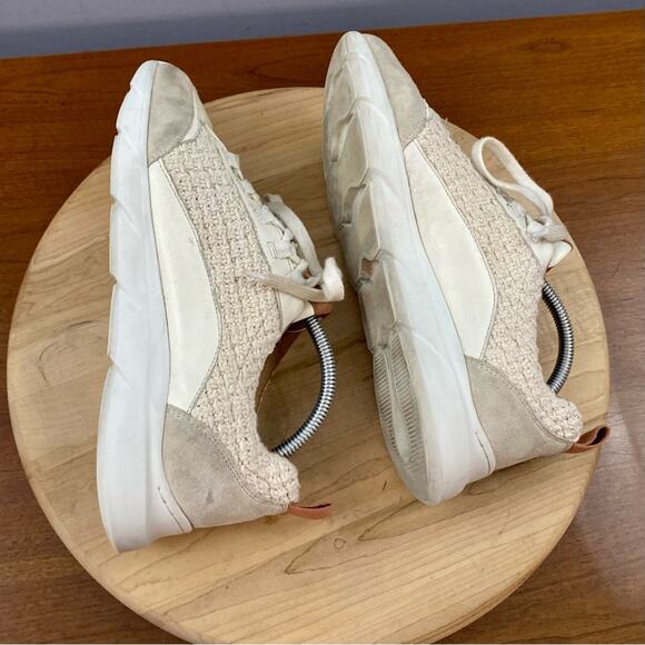 Sezane Sama Sneaker Womens Multicolor Woven Ecru Sam Crochet Suede Leather Sz 9 - Picture 10 of 15